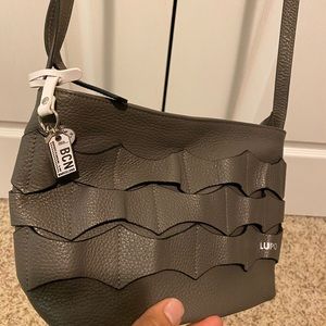 Lupo Gray Leather Purse Barcelona